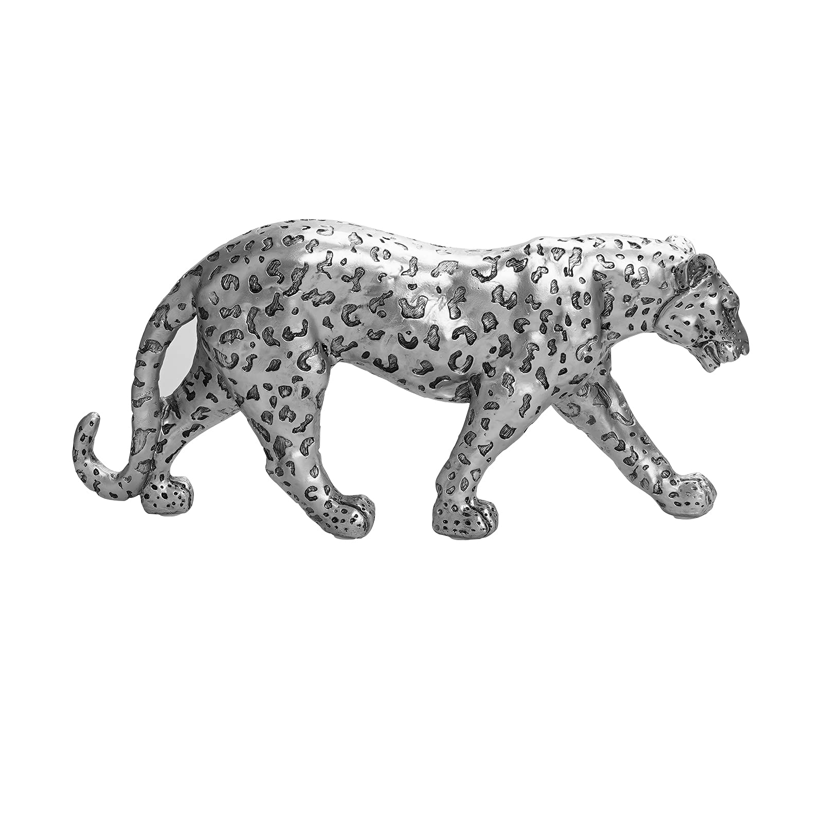 Cheetah Statue Home Decor Leopard Sculpture Resin Sitting Cheetah Figurine Desktop Table Top Ornament Decoration for Home Office-Gold Or Silver (Walking-Champagne Gold)