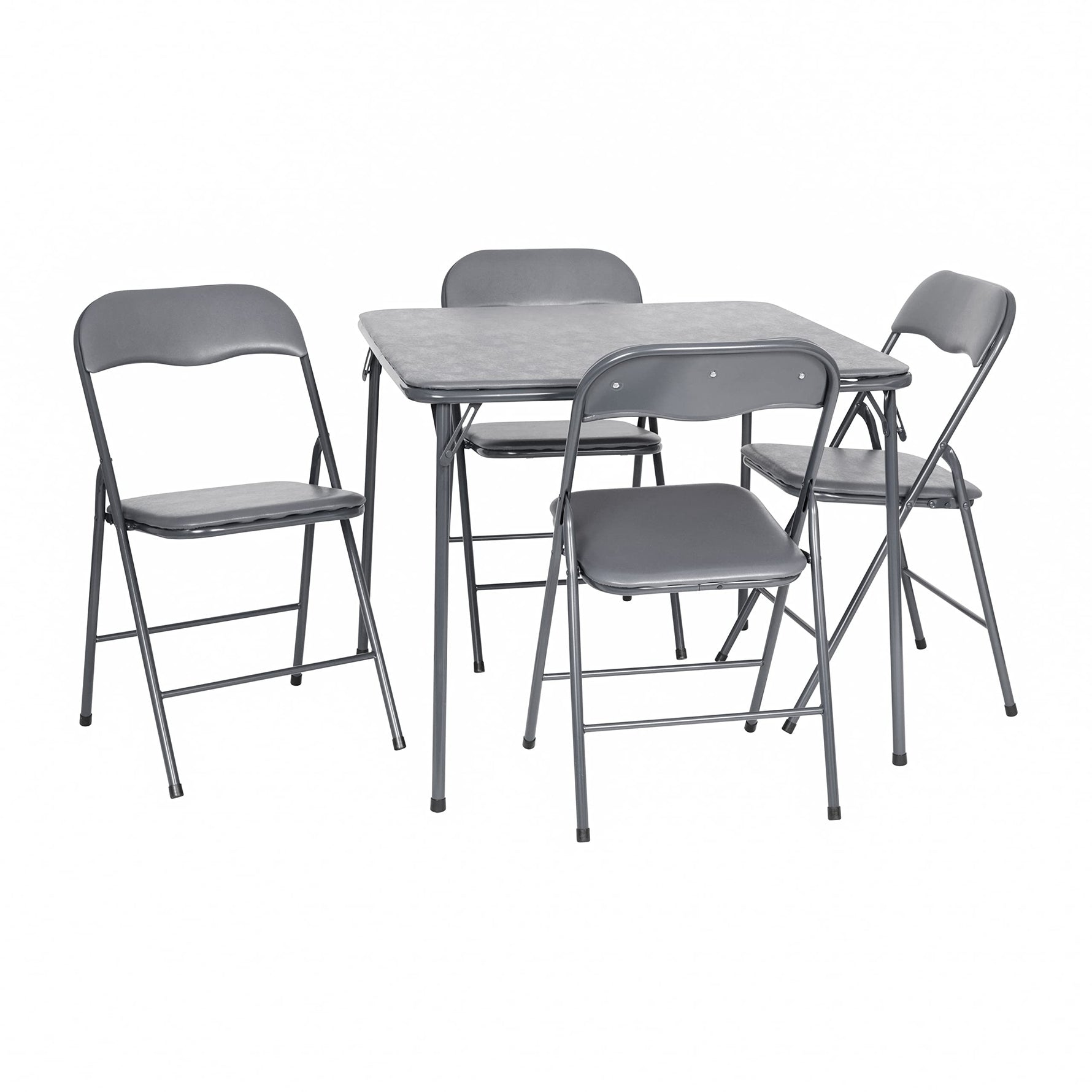 Flash Furniture Madelyn 33.5" Square Folding Multipurpose Card Table with Padded Vinyl Top, Portable Folding Game Table for 4 Players, Black