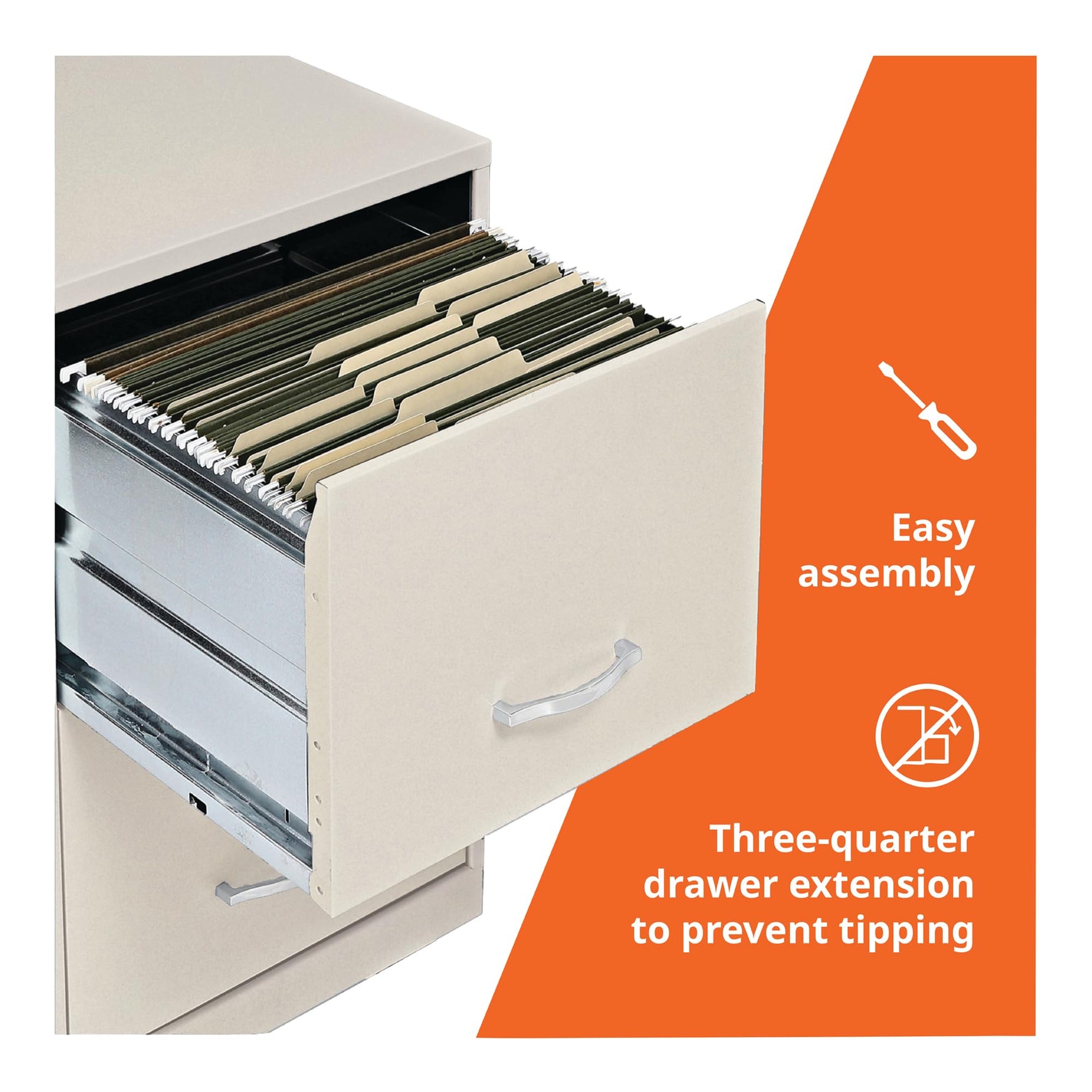 NuSparc 2 Drawer Locking Filing Cabinet | Pre-Assembled Steel Construction | Space-Saving Design is Perfect for Home and Small Office | Letter-Size | Assembled in North America