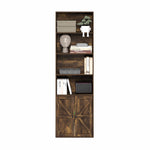 Furinno Jaya Book Shelf, 5-Tier Bookshelf, Bookcase with Adjustable Shelves, 9.5 x 24.5 x 71.2, for Organization and Storage, for Living Room, Bedroom, Home Office, Blackwood