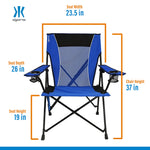 Kijaro Dual Lock Folding Camp Chairs - Versatile for Sports, Outdoors & Lawns - Locks Positions - Maldives Blue