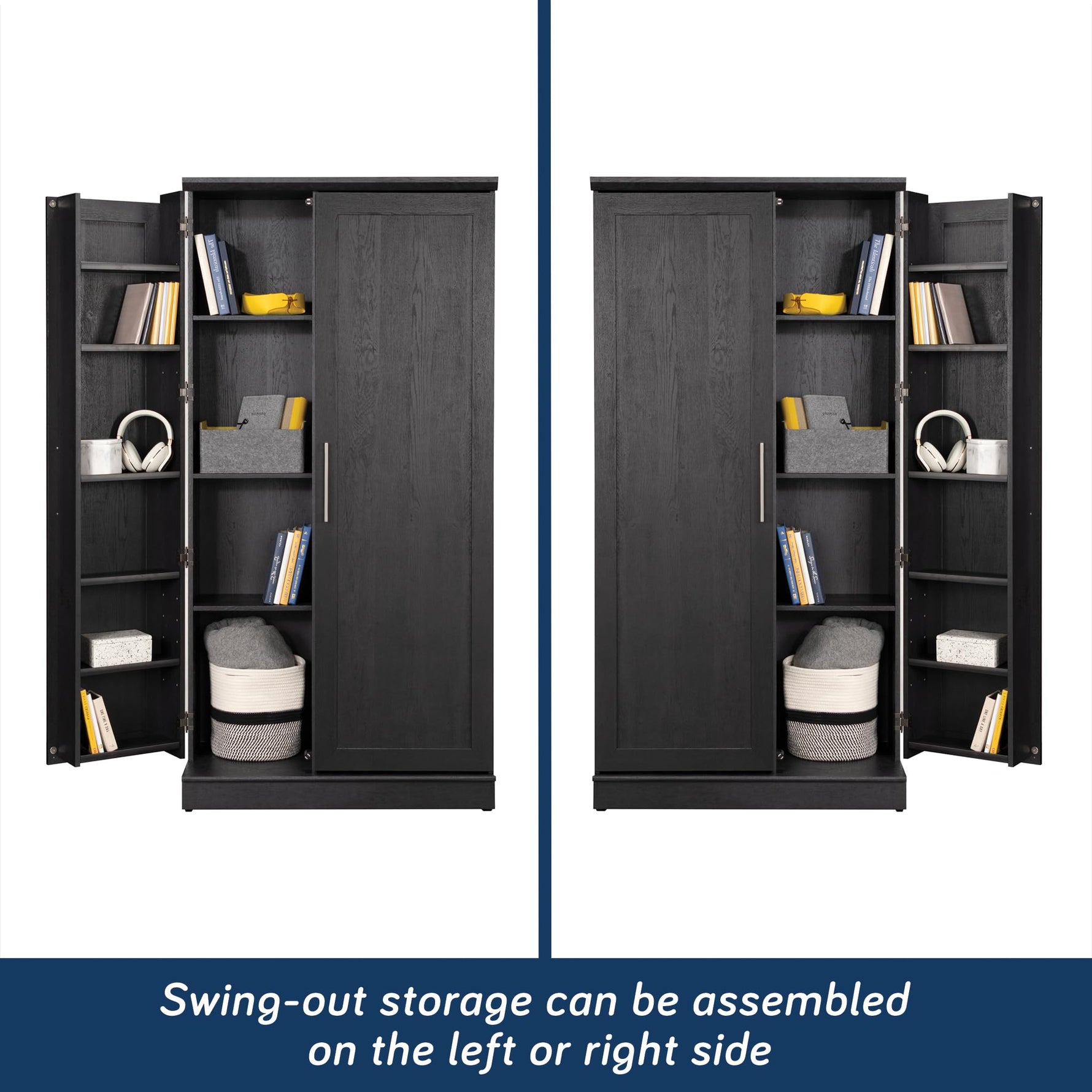 Sauder HomePlus Kitchen Storage Pantry Cabinet with Swing Door Storage and Adjustable Shelves, in Soft White finish