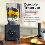Chefman Obliterator 48 oz Countertop Blender for Smoothies, 1380W Motor to Crush Ice, Nuts, and Frozen Fruit with Stainless Steel Blade, Auto Blend Function, Includes 20 oz Travel Jar