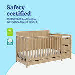 Graco Hadley 5-in-1 Convertible Crib with Drawer – GREENGUARD Gold Certified, Fits Standard Crib Mattress, Converts to Toddler Bed, Daybed and Full Bed, 4 Adjustable Mattress Heights (White)