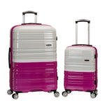 Rockland Melbourne Hardside Expandable Spinner Wheel Luggage, Checked Large 28", Black