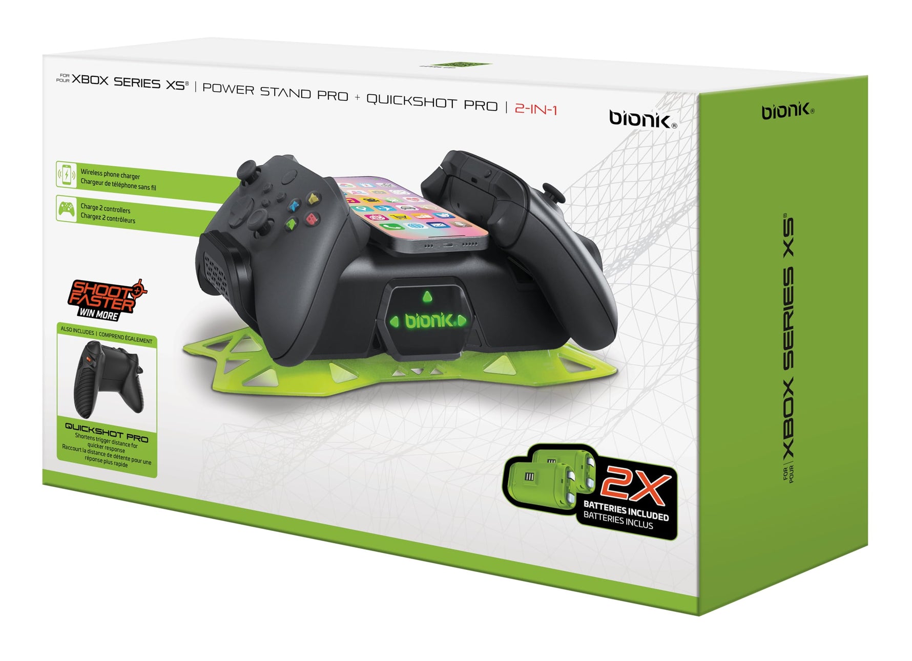Bionik Power Stand Pro Bundle: Chargers for Xbox X, xbox controller charger, 2 in 1 Bundle, BNK-9126