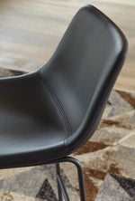 Signature Design by Ashley Centiar 24" Counter Height Modern Bucket Barstool, 2 Count, Black