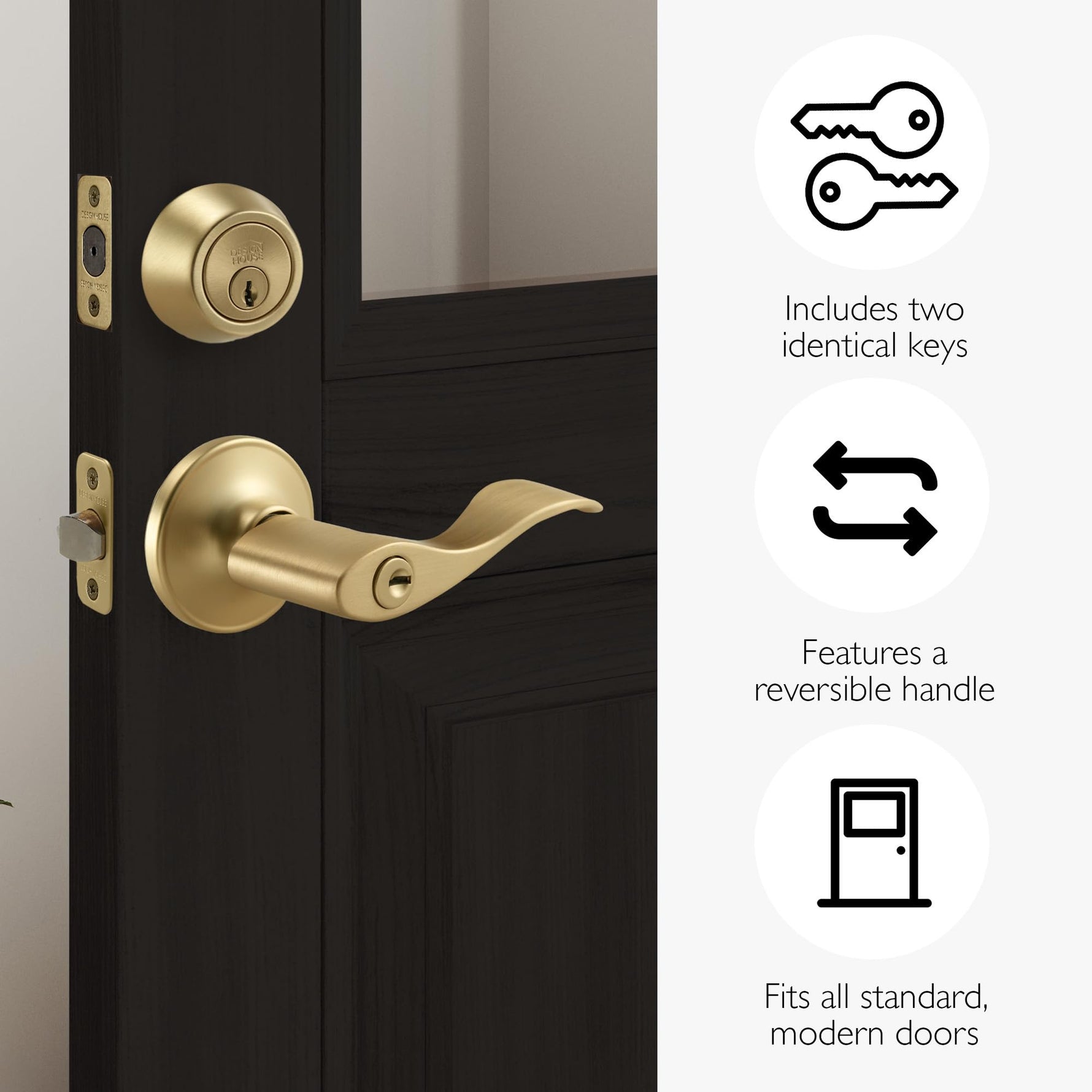 Design House 700534 Springdale Privacy Bed and Bath Door Lever Oil Rubbed Bronze