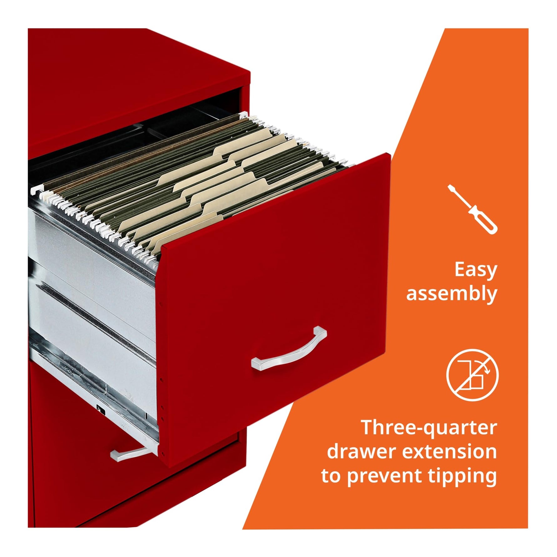 NuSparc 2 Drawer Locking Filing Cabinet | Pre-Assembled Steel Construction | Space-Saving Design is Perfect for Home and Small Office | Letter-Size | Assembled in North America