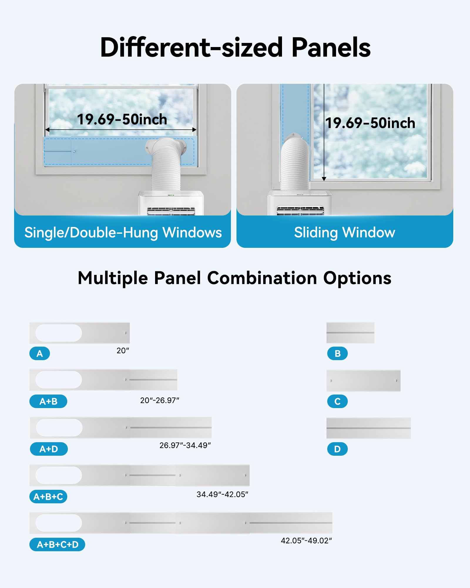 Feelfunn 8000 BTU Portable Air Conditioner, 3-in-1 Cools 350 Sq.Ft, Quiet AC with Fan & Dehumidifier, LED Display, Remote, 24H Timer, Window Kit, for Bedroom/Office/Dorms