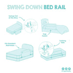 Regalo Safety 54” Extra Long Bed Rail Guard for Toddlers, Swing Down Toddler Bed Rail with Reinforced Anchor Safety System, 20” Tall Bed Safety Rail, Fits Twin, Full & Queen Beds