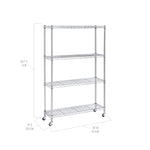 5-Tier Steel Wire Shelving, 30"W x 14"D x 61.5"H | Durable solid steel wire storage rack with adjustable shelves featuring 300 pounds per shelf weight capacity for home use