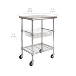 Seville Classics Commercial Work Table Island Utility Cart Prep Station, for Restaurant, Kitchen, Warehouse, Garage, Hotel, Home, Stainless-Steel Top NSF , 49" W x 24" D | Heavy-duty durable workstation supports 1,000 lb with adjustable wire shelf, is ver