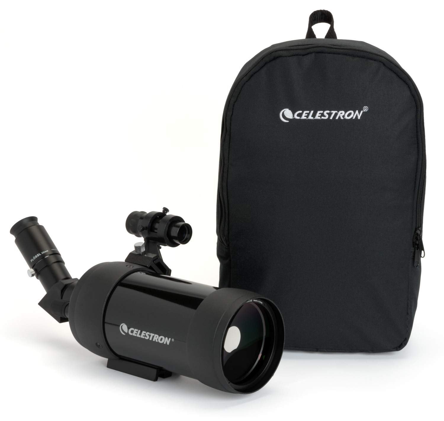 Celestron – MAK 90mm Angled Spotting Scope – Maksutov Spotting Scope – Great for Long Range Viewing – 39x Magnification with 32mm Eyepiece – Multi-Coated Optics – Rubber Armored