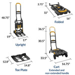 COSCO Shifter Multi-Position Folding Hand Truck and Cart, 300 lb. Weight Capacity, Green, 12222PBG1E