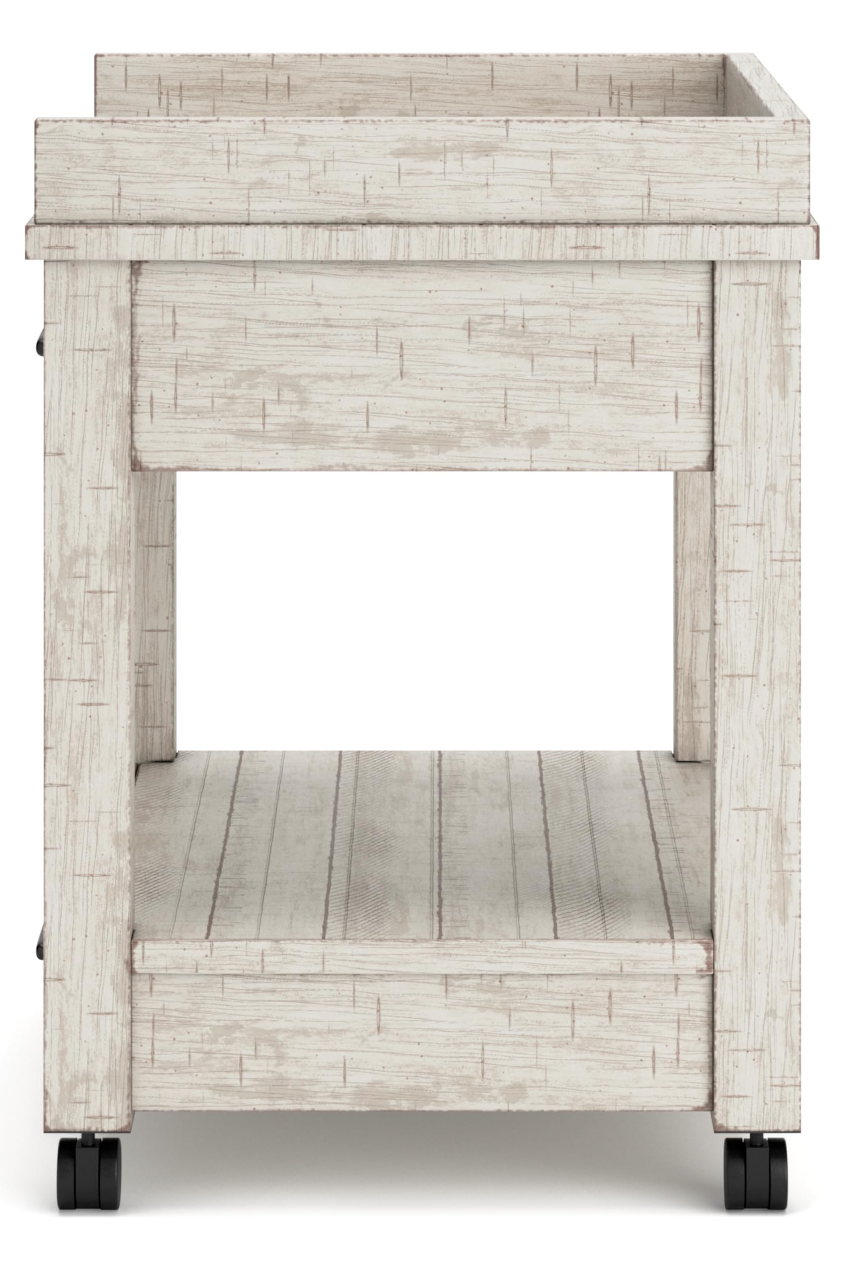 Signature Design by Ashley Baldridge Office Printer Stand, Storage, Electrical Outlets, USB Charing Ports, Wood, 21" W x 18" D x 24.63" H, Brown