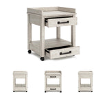 Signature Design by Ashley Baldridge Office Printer Stand, Storage, Electrical Outlets, USB Charing Ports, Wood, 21" W x 18" D x 24.63" H, Brown