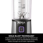 Ninja BC151BK Blast Portable Blender, Cordless, 18oz. Vessel, Personal Blender-for Shakes & Smoothies, BPA Free, Leakproof-Lid & Sip Spout, USB-C Rechargeable, Dishwasher Safe Parts, Black