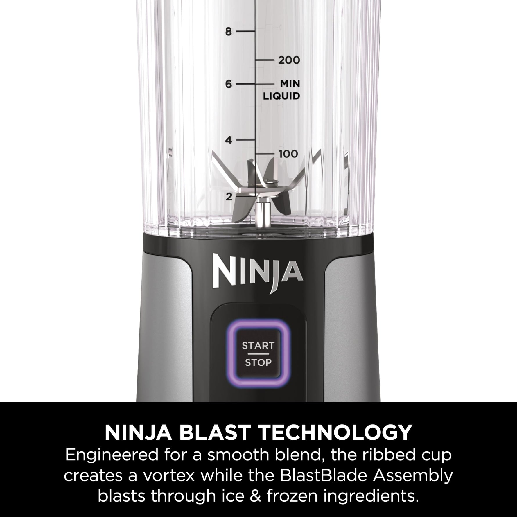 Ninja BC151BK Blast Portable Blender, Cordless, 18oz. Vessel, Personal Blender-for Shakes & Smoothies, BPA Free, Leakproof-Lid & Sip Spout, USB-C Rechargeable, Dishwasher Safe Parts, Black