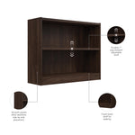 Bush Home Universal Small 2 Shelf Bookcase in Black, Low Storage and Display Bookshelf for Home Office or Living Room Organization