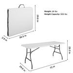 COSCO 6 ft. Fold-in-Half Banquet Table w/Handle, Black