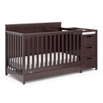 Graco Hadley 5-in-1 Convertible Crib with Drawer – GREENGUARD Gold Certified, Fits Standard Crib Mattress, Converts to Toddler Bed, Daybed and Full Bed, 4 Adjustable Mattress Heights (White)