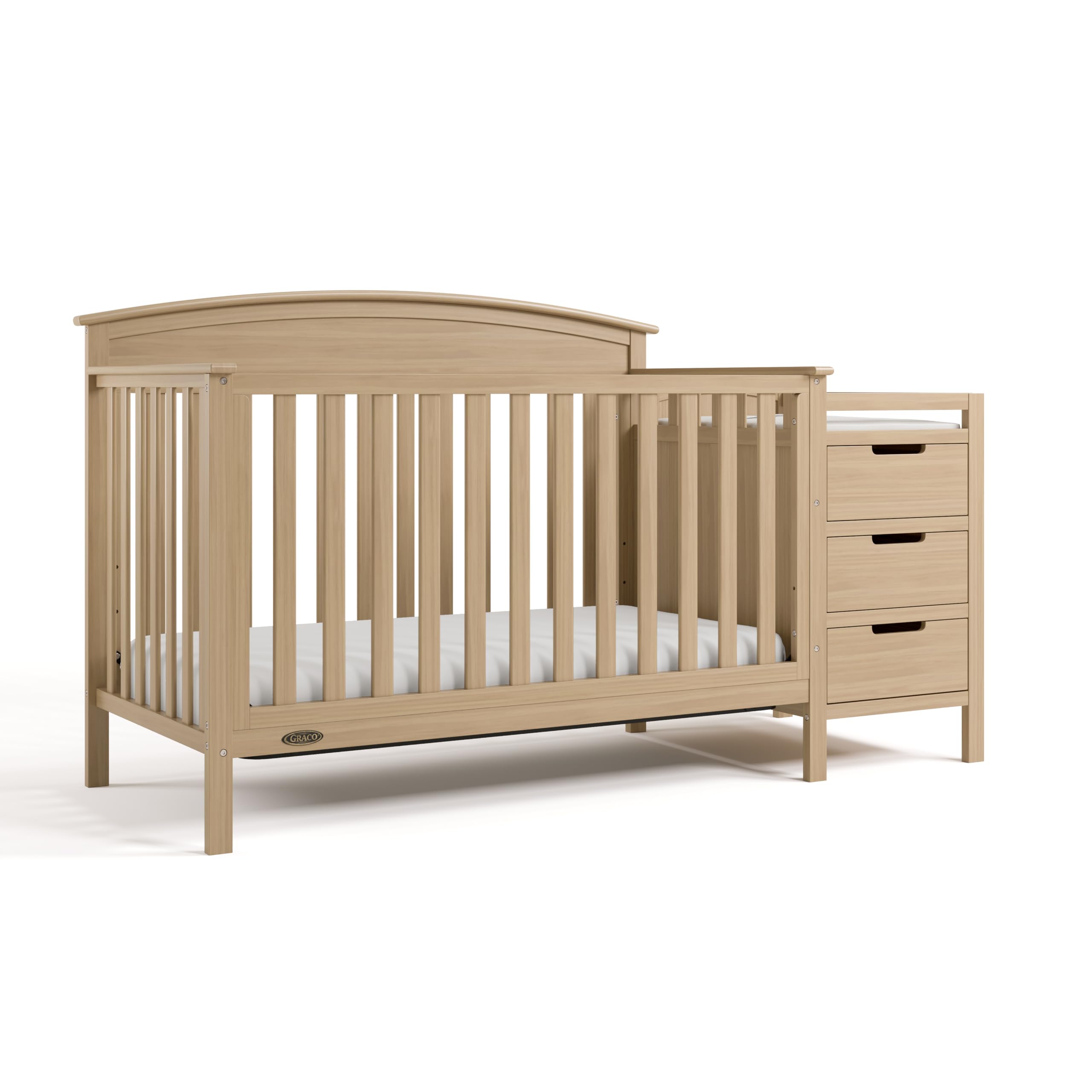Graco Benton 5-in-1 Convertible Crib – GREENGUARD Gold Certified, Converts from Baby Crib to Toddler Bed, Daybed and Full-Size Bed, Fits Standard Full-Size Crib Mattress (White)