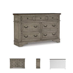 Signature Design By Ashley Realyn French Country Youth 6 Drawer Dresser, Chipped White & Brown