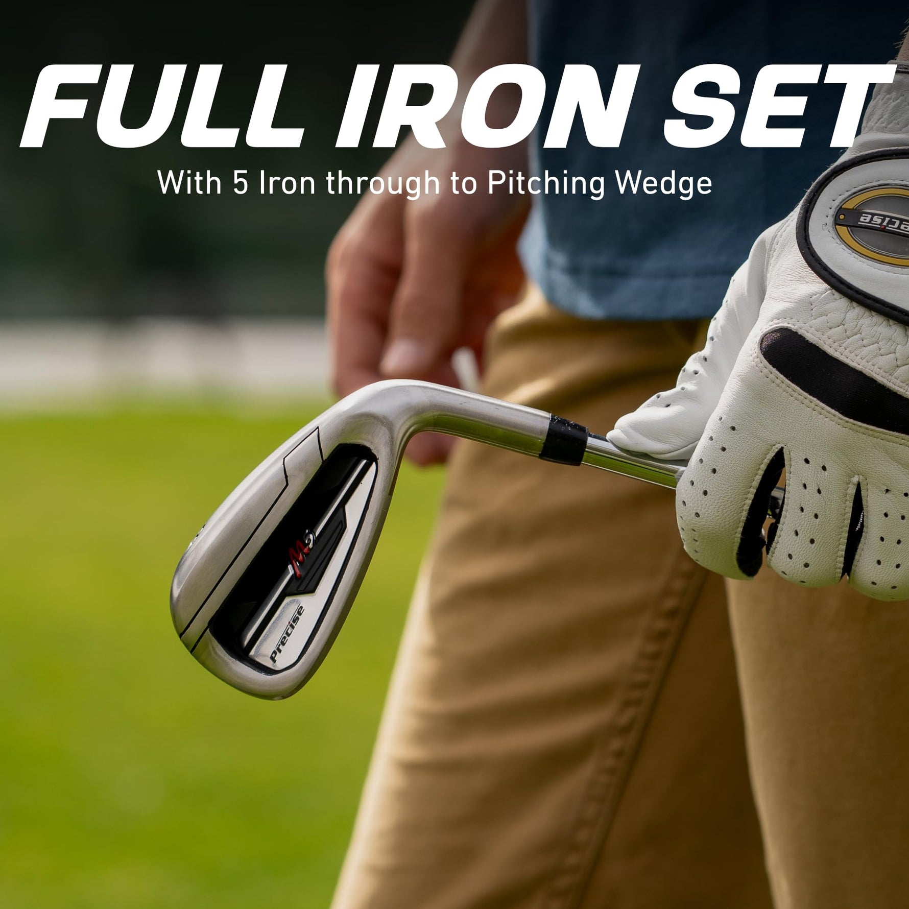 Precise M5 Men's Golf Set – 460cc Driver, Fairway Wood, Hybrid, 5-PW Irons, Putter & Stand Bag | Complete 14-Piece Golf Club Set - Right Hand Regular Size