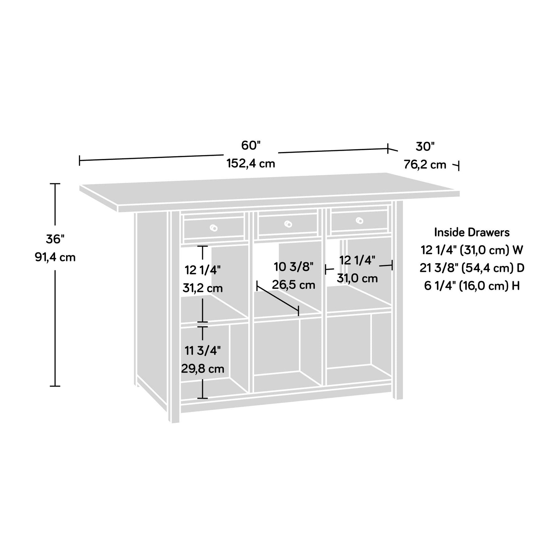 Sauder Craft Pro Series Durable Craft Work Table with Storage/Pantry cabinets, Mystic Oak Finish