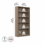 Bush Home Universal Small 2 Shelf Bookcase in Black, Low Storage and Display Bookshelf for Home Office or Living Room Organization