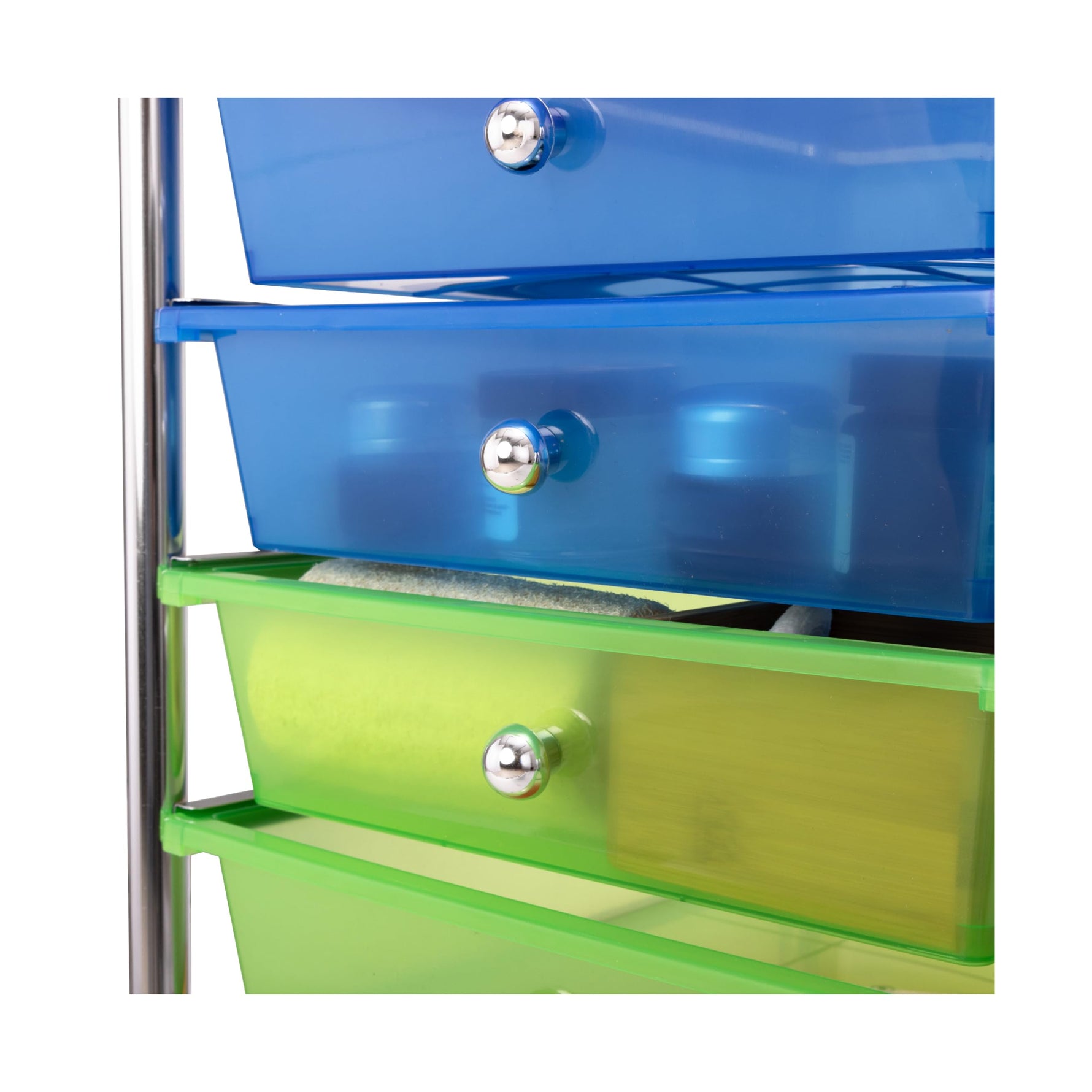 Seville Classics Rolling Utility Organizer Storage Cart , for Home Office, School, Classroom, Scrapbook, Hobby, Craft, 15 Drawer, Black