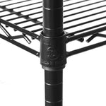 UltraDurable 5-Tier NSF Steel Wire Shelving, 48"W x 24"D x 76"H, Black | Heavy-duty commercial-grade solid steel wire storage rack featuring 800 pounds per shelf weight capacity