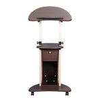 Techni Mobili Sit-to-Stand Rolling Adjustable Height Laptop Cart with Storage, Graphite, 22 x 16 x 46