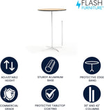Flash Furniture Lars 30" Round Cocktail Table with 30" and 42" Columns, Adjustable Standard or Bar Height Round Table for Events or Home Use, Natural