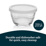 Libbey Small Glass Bowls, Glass Containers with Lids Set of 8 to Keep Leftovers Fresh, Meal Prepping and More, Dishwasher Safe Small Bowls for Dips