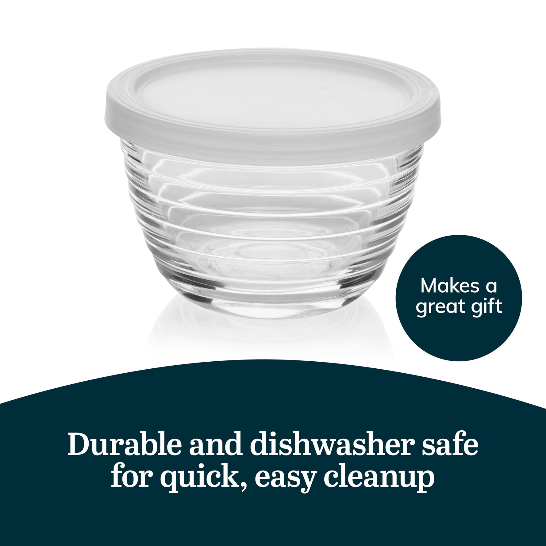 Libbey Small Glass Bowls, Glass Containers with Lids Set of 8 to Keep Leftovers Fresh, Meal Prepping and More, Dishwasher Safe Small Bowls for Dips
