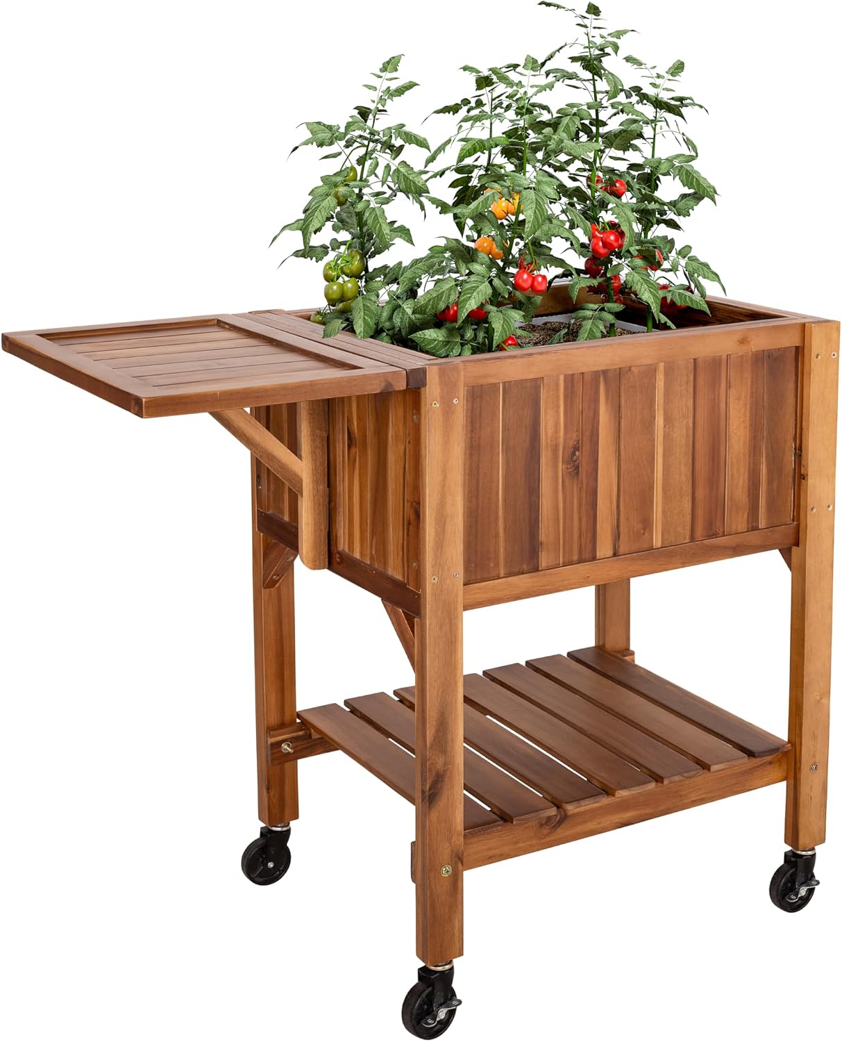 Seville Classics Acacia Wood Raised Garden Bed Planter