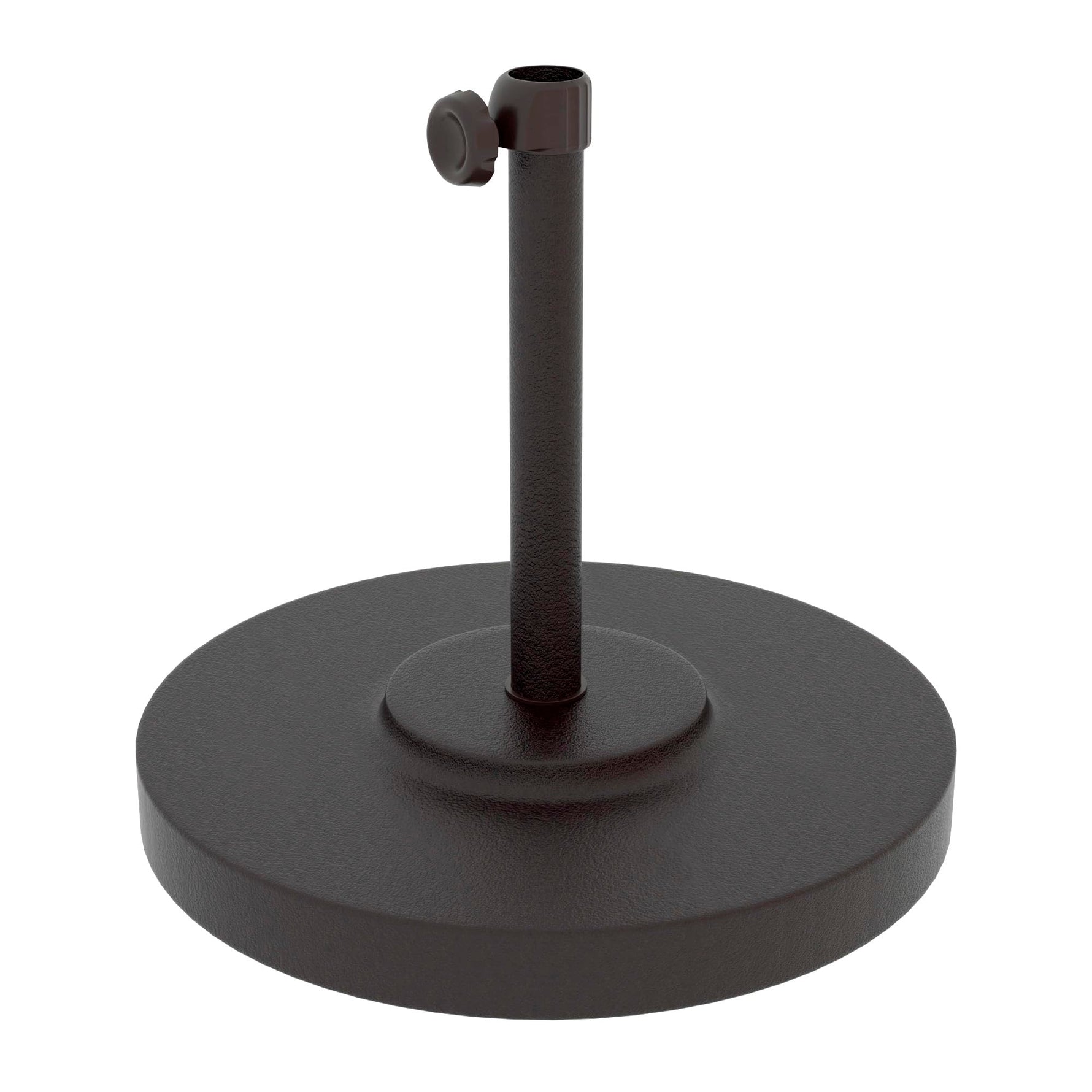 California Umbrella 50 lbs. Round Concrete Weighted Powdercoated Steel Umbrella Base, Black Frame, One Size , CFMT160-Black