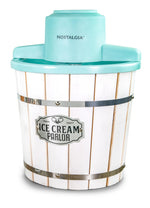Nostalgia Electric Ice Cream Maker - Old Fashioned Soft Serve Ice Cream Machine Makes Frozen Yogurt or Gelato in Minutes - Fun Kitchen Appliance - Vintage Wooden Style - Dark Wood - 4 Quart