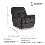 Signature Design by Ashley Skymaker Modern Faux Leather Manual Rocker Recliner with Track Arms, Dark Brown
