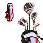 Precise X7 Junior Complete Kids Golf Clubs Set - Boys & Girls Right Handed Kids Golf Set w/ Driver, Hybrid, Irons, Putter, Stand Bag & Headcovers - Youth Golfing Clubs Sets for Ages 6-8 - Red