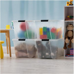 IRIS USA 6-Pack 6 Quart Storage Bins with Lids | Transparent design makes contents easy to find. Ideal for shoes, photos, documents, and small essentials. Nestable design