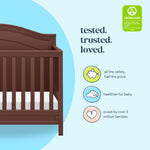 Davinci Charlie 4-in-1 Convertible Crib - GREENGUARD Gold Certified - Converts from Baby Crib to Toddler Bed, Daybed, and Full-Size Bed Effortlessly - 4 Adjustable Heights - Wooden White Baby Bed