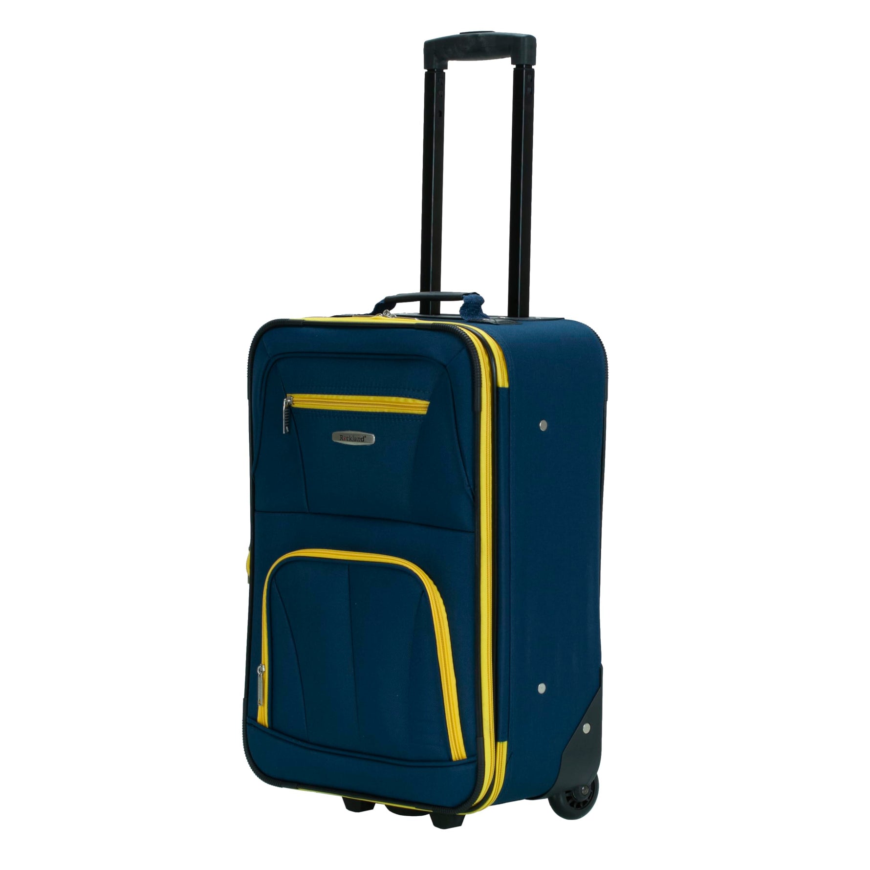 Rockland Fashion Softside 2 Piece Luggage Set, Expandable, (14" Tote/19" Upright), Purple