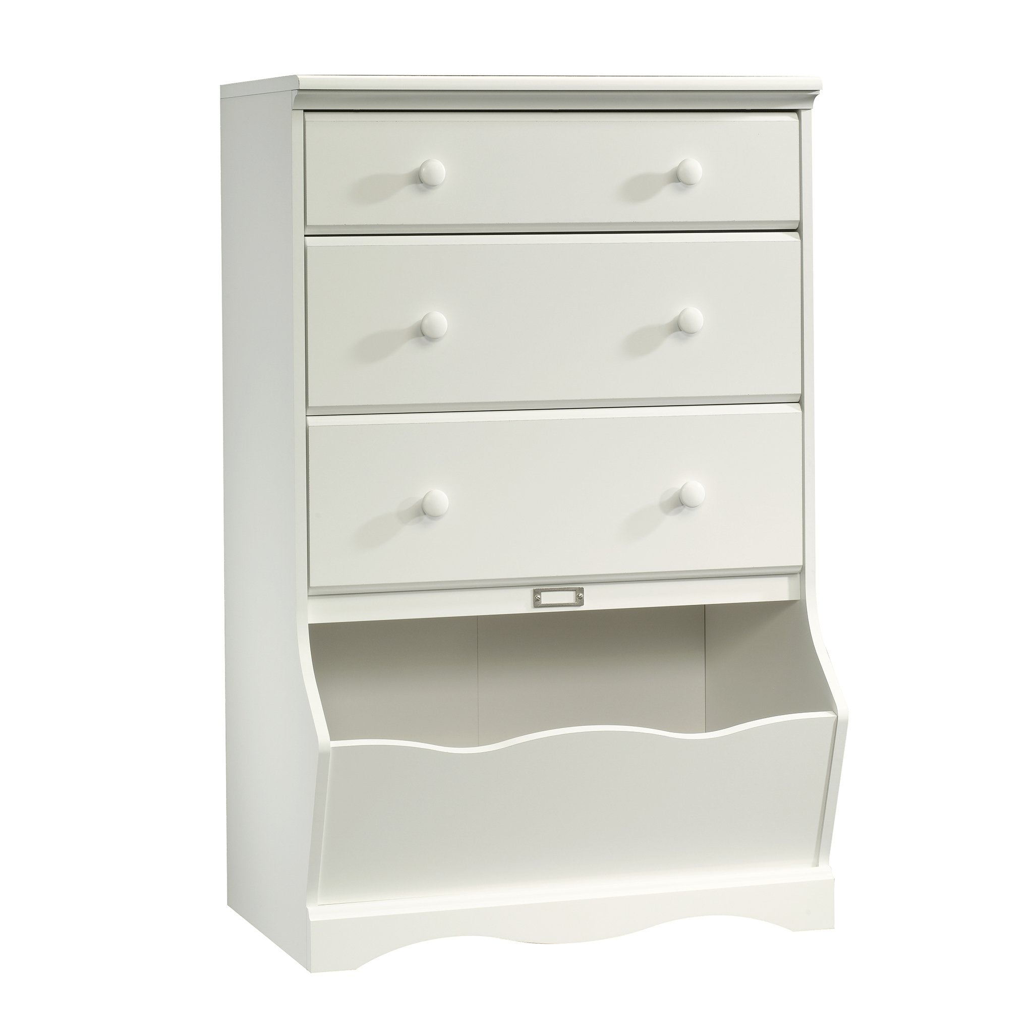 Sauder Pogo Toy Storage Chest Organizer, Kids Bookcase, Toy Box Bin for Bedroom, Living Room, in Soft White finish