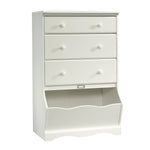Sauder Pogo Toy Storage Chest Organizer, Kids Bookcase, Toy Box Bin for Bedroom, Living Room, in Soft White finish
