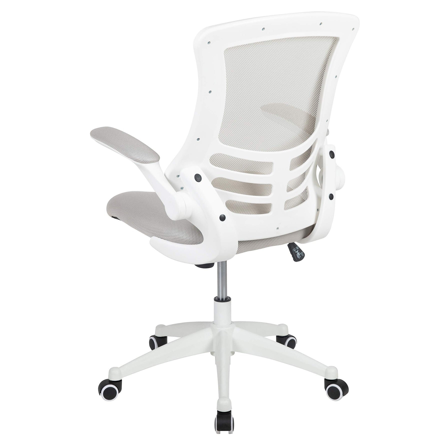 Flash Furniture Kelista Mid-Back Swivel Office Chair with Adjustable Seat Height, Ergonomic Mesh Desk Chair with Flip-Up Armrests, Black