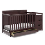 Graco Hadley 5-in-1 Convertible Crib with Drawer – GREENGUARD Gold Certified, Fits Standard Crib Mattress, Converts to Toddler Bed, Daybed and Full Bed, 4 Adjustable Mattress Heights (White)