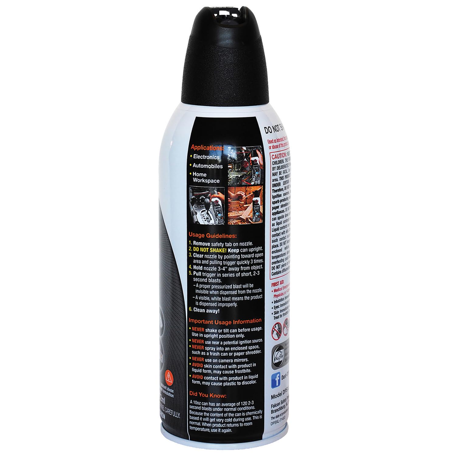 Falcon Compressed Gas (152a) Disposable Cleaning Duster 3 Count, 10 oz. Can (DPSXL3)